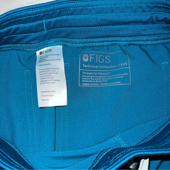 FIGS Pacific Blue Scrub Pants XXS Regular - Picture 4 of 4